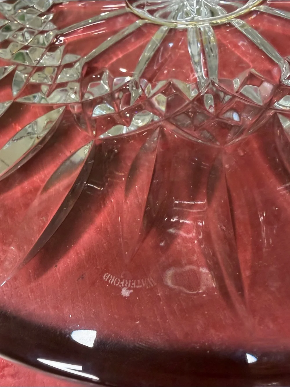 Waterford Clear Crystal Glass Pedestal Cake Stand - Elegant Serving Platter